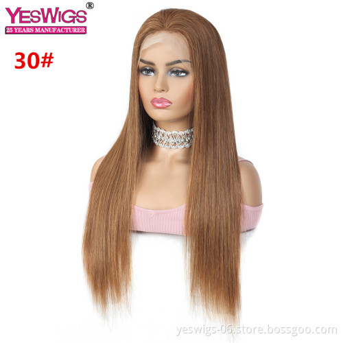 High Quality Color 613# 27# 30# 99J# Lace Front Wig 100% Human Hair Wigs With Baby Hair Straight Preplucked wigs Indian hair